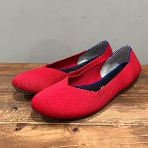 Rothy's The Flat in Bright Red slip on shoes Size 12